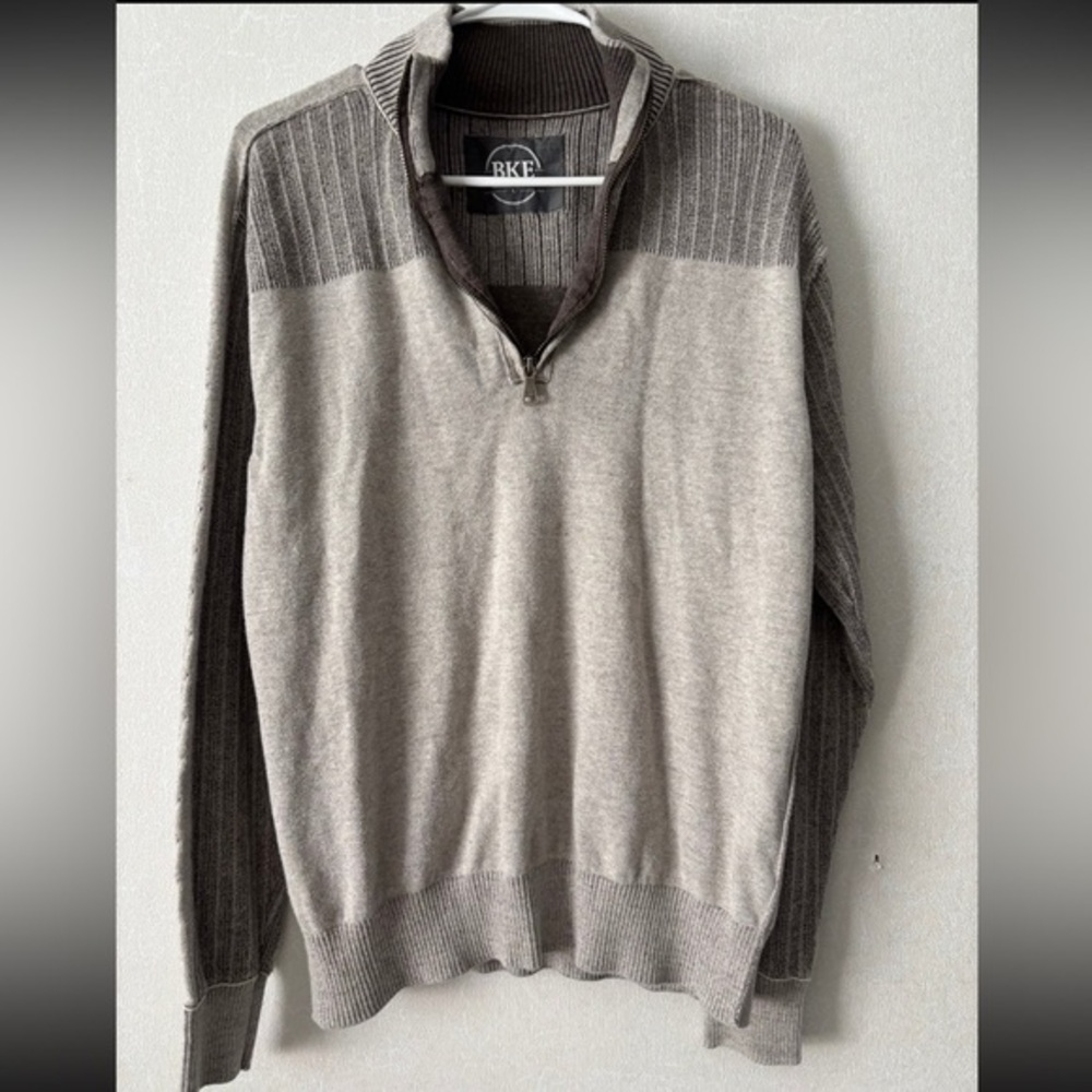 BKE by Buckle Men’s 1/4 zip sweater | Gray | Men’s L